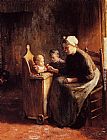 Bernard De Hoog Canvas Paintings - A Daisy For The Baby